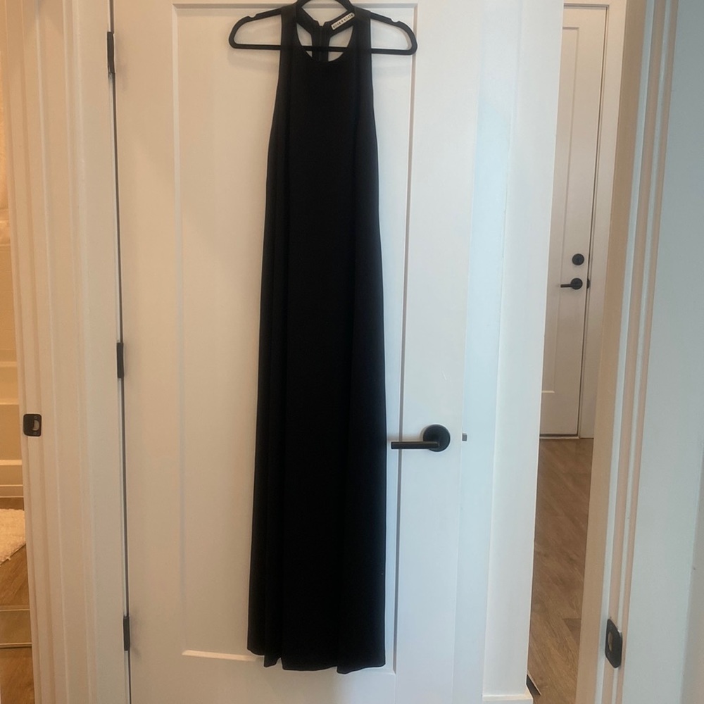 alice + olivia black floor length gown